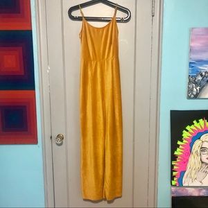 Burnt Yellow Corduroy-Like Jumpsuit